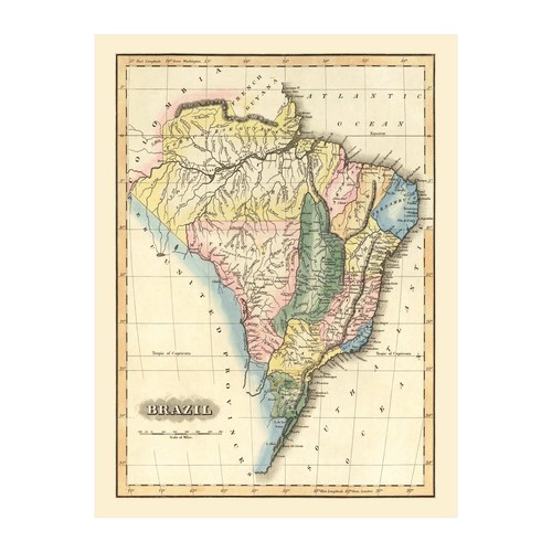 Old Map of Brazil 1823 - Vintage Brazil Art Wall Decor - Picture 6 of 29