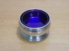 Williamsburg Stieff Pewter Open Salt CW98-11 Footed Dipping Bowl w/ Cobalt Liner