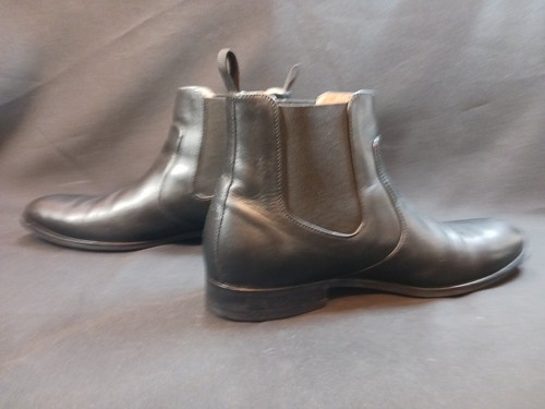 BOTAS SIN CORDONES HUGO BOSS PARA HOMBRE COLBY CHELSEA ZAPATOS NEGROS TALLA 7.5 EXCELENTE ESTADO - Imagen 7 de 24