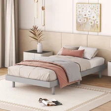 Minimalist Design Twin Size Modern Floating Platform Bed Mattress Not Included