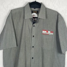 Izuzu Ironman Campeón del Mundo Hombre Camisa Abotonada Manga Corta, Rara, Única