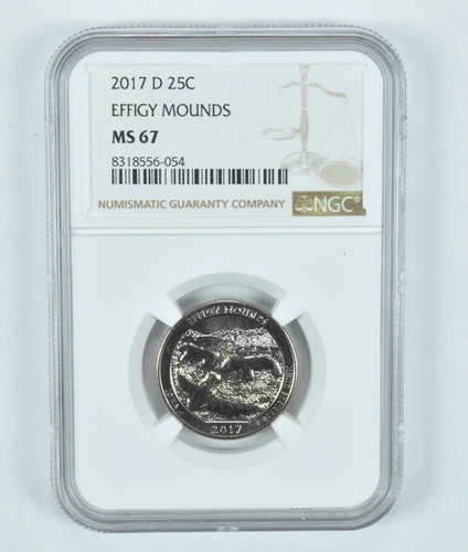 2017-D Washington Quarter Effigy Mounds ATB MS67 NGC