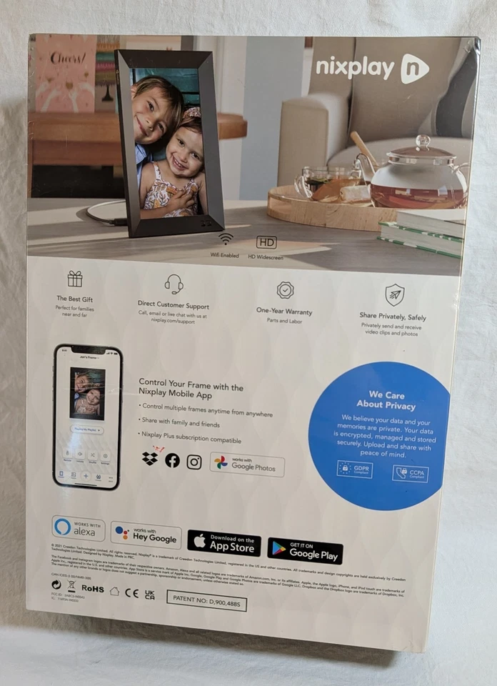 Nixplay W10F Black HD Widescreen Wi-Fi 10.1" Smart Digital Picture Photo Frame - Image 4 of 4