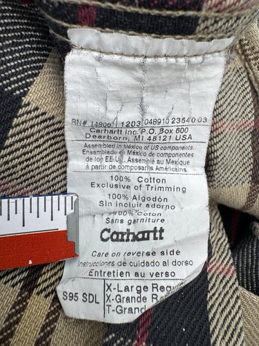 Carhartt Herren Flanell Hemd mit Knopfleiste XL kariert 100% Baumwolle Arbeit schwer - Bild 8 von 8
