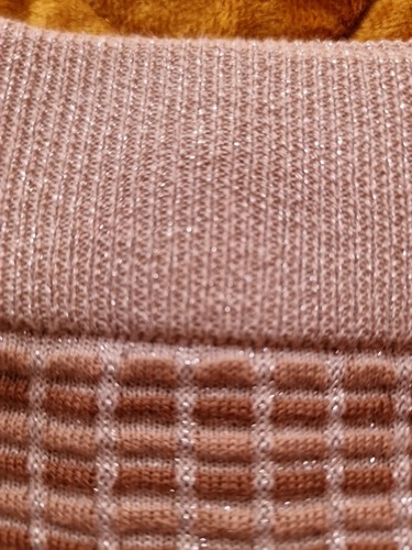 Straight, Past Knee Length Skirt, Ribbed, Glitter Detail, Size 10, Beige & Brown - Picture 8 of 13