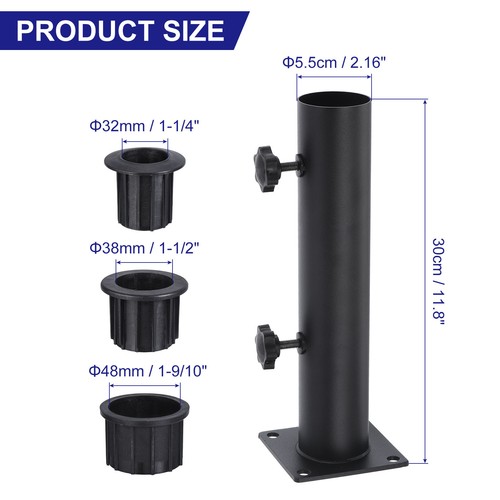 Deck Umbrella Mount Outdoor Windsock Pole Base Bracket Umbrella Holder - Picture 2 of 7