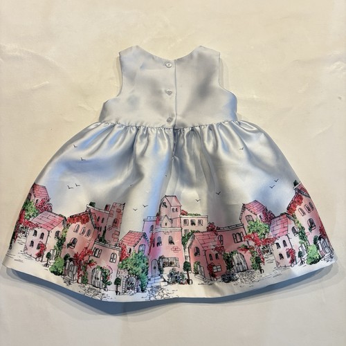 Pippa & Julie Baby Girl 12 - 24 Months White & Pink Scenery Elegant Dress - Picture 5 of 7