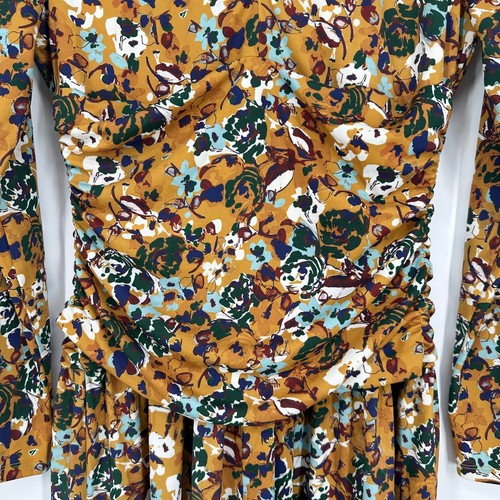 Tanya Taylor Ciara Maxi Dress Jersey Floral V-Neck Ruched Long Sleeve, Size M - Picture 10 of 15