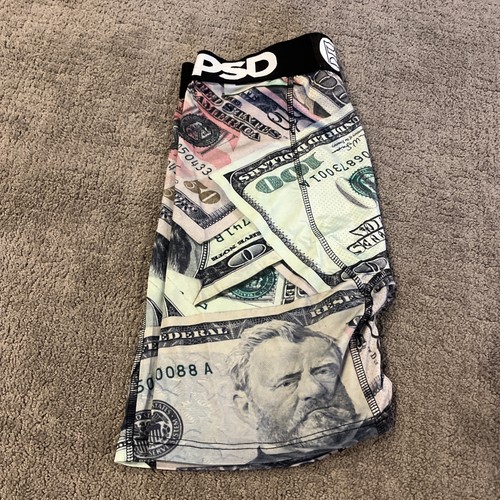 PSD Men's Small Performance Boxer Briefs Underwear Money 100 50 Bright New - Picture 3 of 4