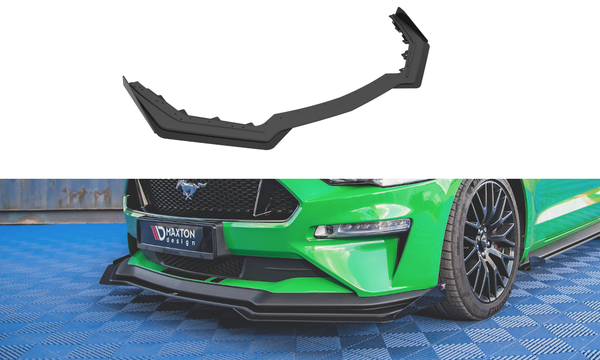 Frontlippe V.1 + Flaps Passend FüR Ford Mustang Gt Mk6 Fl Schwarz Hochglanz-image