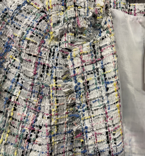 Worthington mehrfarbiges Tweed Fransenbesatz offen gefüttert Sakko Gr. L Neu mit Etikett - Bild 5 von 14