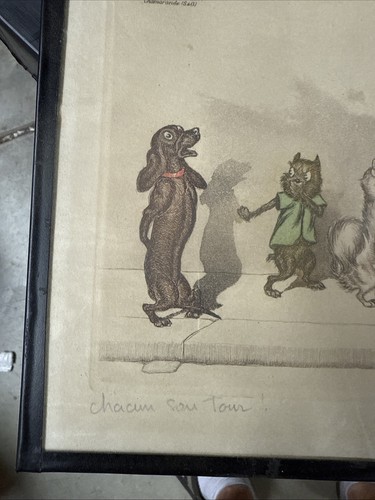 Original Boris O'Klein Katze, Dirty Dogs of Paris Bleistift signiert Radierung - Bild 6 von 8