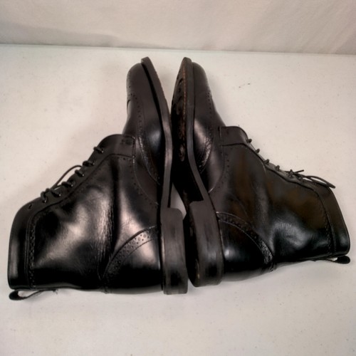 Allen Edmonds Dalton Boots Men 10 D Black Leather Brogue Wingtip Lace Up - Picture 7 of 20