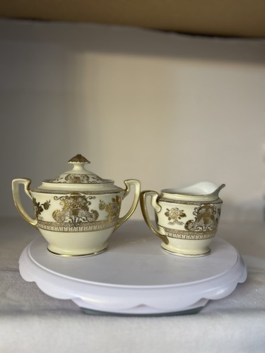 Rare Noritake 1940s N1181 Creamer & Sugar Bowl W/Lid Gold Encrusted Flowers Trim - Picture 9 of 9