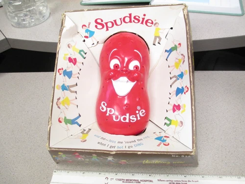SPUDSIE Ohio Art 1960s time bomb alarm hot potato toy BOX, not working, repaired