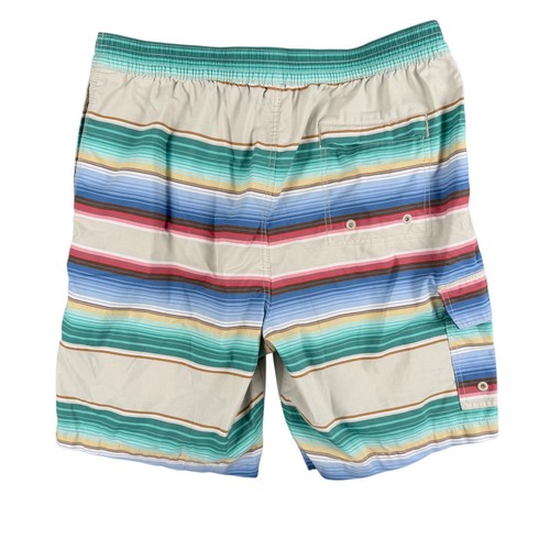 Tommy Bahama Relax Swim Trunks Mens L Multicolor Striped Drawstring Board Shorts - Picture 5 of 12