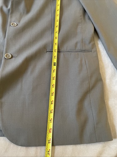 Geoffrey Beene 46 x 40 Blazer Wool Men’s Gray Suit 46 L x W 40 Pants - Picture 6 of 15