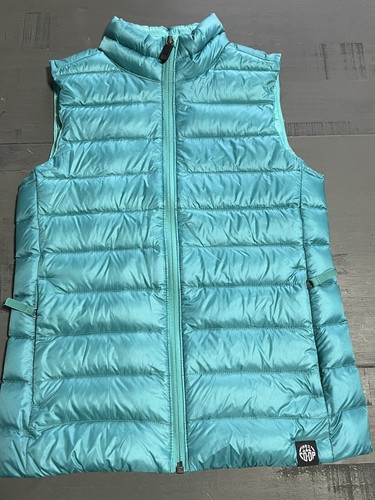 Girls REI down Vest Jacket Puffer Full Zip Zipper Youth teal Girls M 8 - 10 - Picture 1 of 7