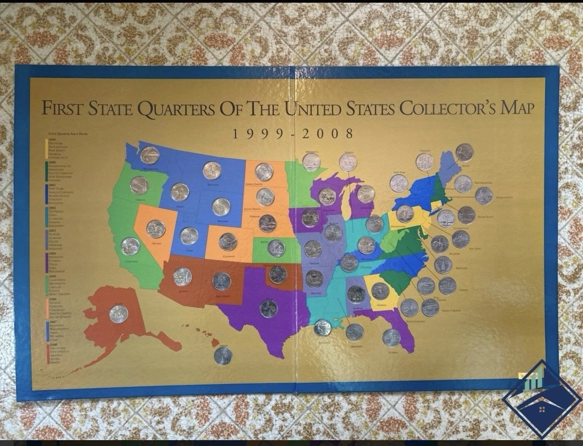 State Quarter Map In Us State Quarters (1999-2008) for sale | eBay