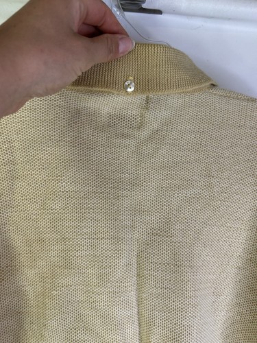 Vintage 60s Womens Large Virgin Wool Contrast Collar Zip Cardigan Sweater - Picture 9 of 10