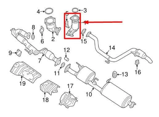 2017-2018 Nissan Pathfinder 3.5L Rear Right Exhaust Pipe 208A2-9PF0A OEM *ReaD* - Image 2 of 4