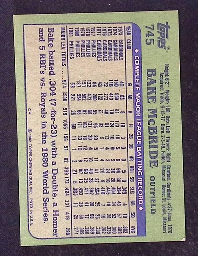 1982 Topps Baseball Cards Complete Your Set You Pick - Picture 260 of 270