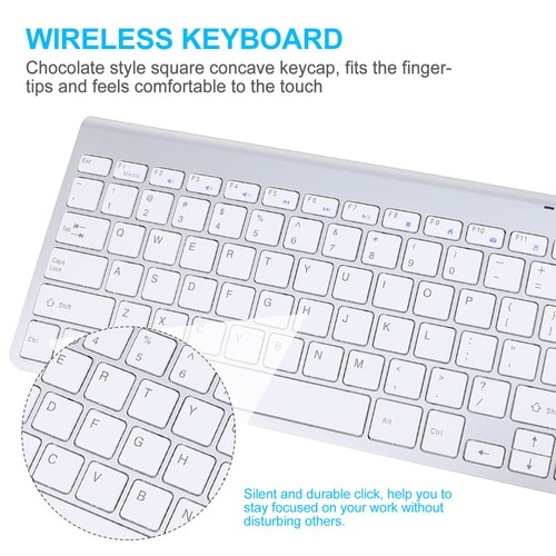 Kabelloses Tastatur- Und Mausset Computerzubehör Leise Für Laptop - Afbeelding 3 van 12