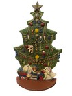 VTG Cast Iron Doorstop Christmas Tree Decorated 11 3/8" Taiwan Midwest Importers