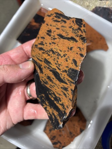 Losas de obsidiana arco iris caoba triple flujo hermoso material de corte de calidad - Imagen 14 de 15