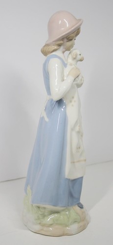 Nadal Porcelain Girl Lamb 10.5" Tall 1940's Lladro Spain - Picture 4 of 5