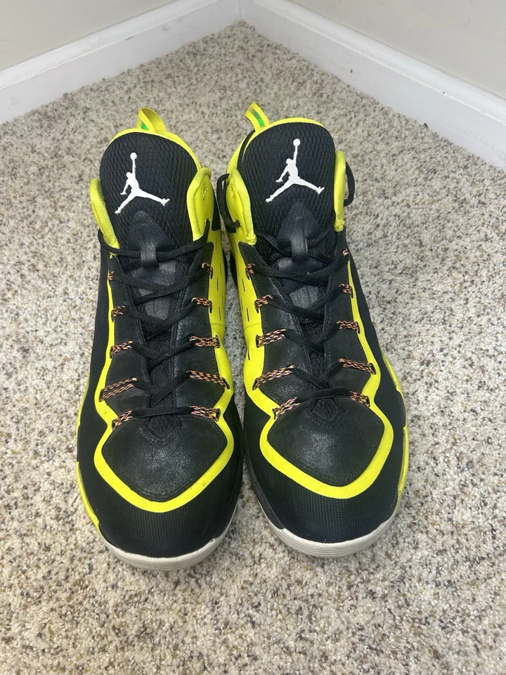 Nike Air Jordan Super.Fly 2 PO Negro/Blanco/Amarillo Vibrante 645058 070 Talla 11.5 Foto 3 de 4