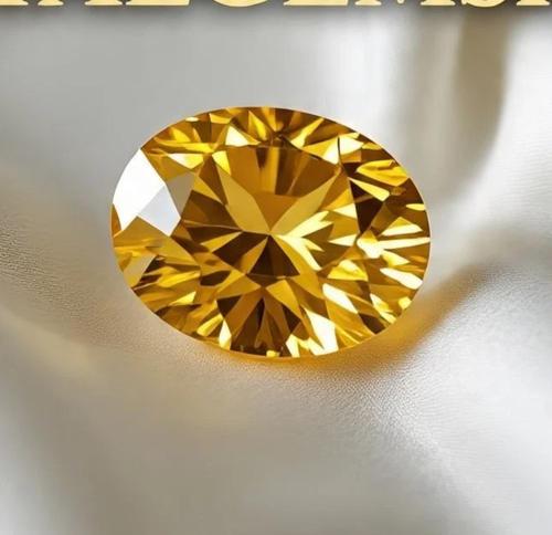 3 Ct Oval  Yellow Lab Grown CVD Diamond VVS1 Clarity Loose Certified Gemstone💎 - Picture 2 of 4