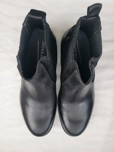 Jack & Jones Mens Carston Chelsea Boots Size 8 EUR 42 BNIB RRP £70 Black - Picture 9 of 16
