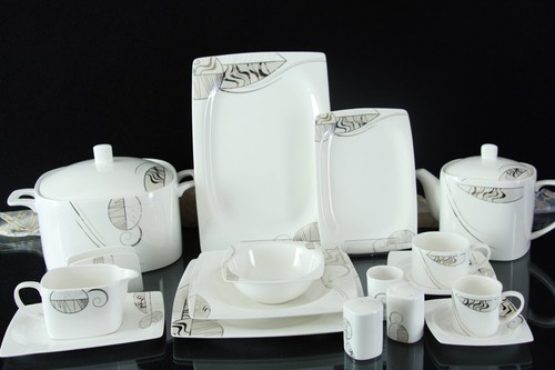 Schillerbach Fine Bone eckig 87 teile Tafelservice für 12 Personen Tafelgeschirr - Foto 3 di 3