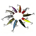 10PCS Popper Fishing Lures 7cm Topwater Hard Bait Floating Bass Pike Treble Hook