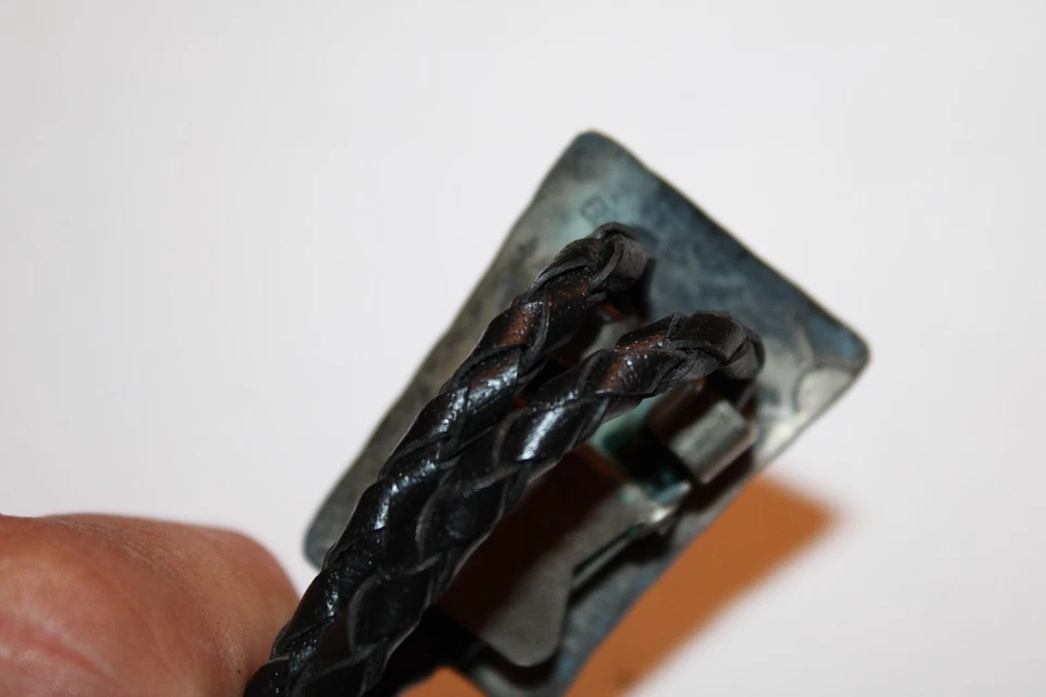 Corbata Bolo Bis-Bee Navaho Silver Smith Años 60 De Colección - ESTERLINA CON TURQUESA Foto 4 de 4