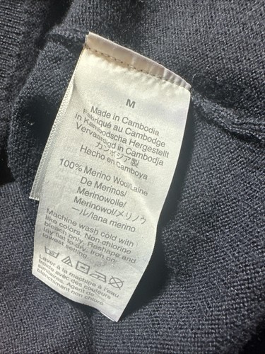 Maglione girocollo J Crew slim 100% lana merino nero maglione preppy uomo medium - Foto 6 di 6