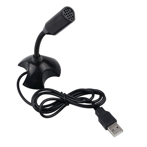 Black USB Mini Desktop Speech Microphone Stand for PC Laptop Computer Notebook A - Zdjęcie 2 z 13