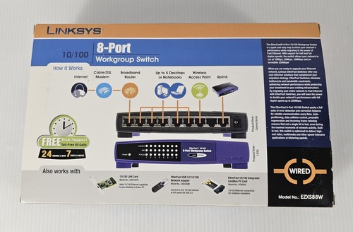 Linksys EZXS88W Workgroup Switch 10/100 8-PORT  - Picture 3 of 7