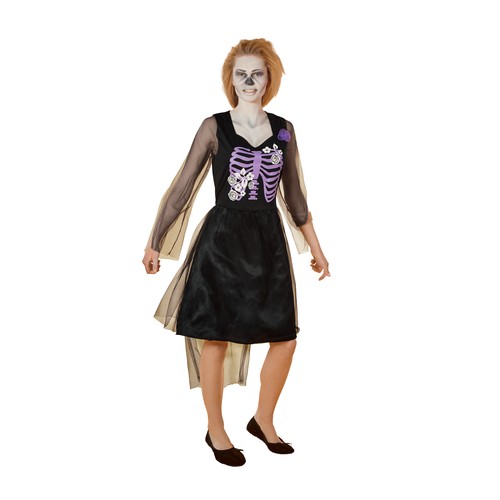 Northlight Black and Purple Skeleton Bride Women Adult Halloween Costume - Small - Imagen 2 de 5