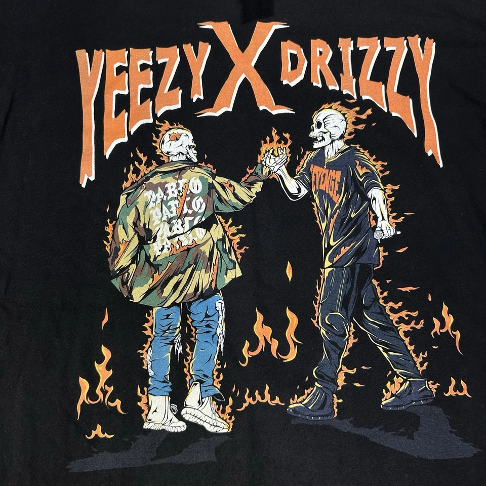 Camiseta Kanye West Drake Yeezy X Drizzy Esqueleto Gráfico Para Hombre XL Rap Hip Hop Foto 4 de 4