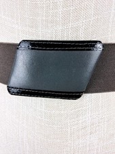 Vintage 80s PEARL Wide Belt Womens Medium Gray Elastic Asymmetrical Fashion Chic