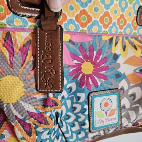 Lilly Bloom Purse Double Handle Zippered Bag Colorful Vibrant Floral  - Picture 3 of 10
