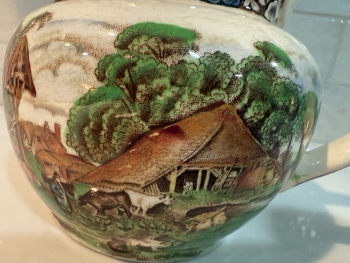 Rural England Midwinter Cottagecore Pitcher Creamer Ironstone Country Brown 3” - Picture 9 of 15