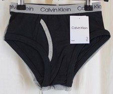Calvin Klein 3 Pack Boys' Little Modern Cotton Briefs Black, Gray Size Small
