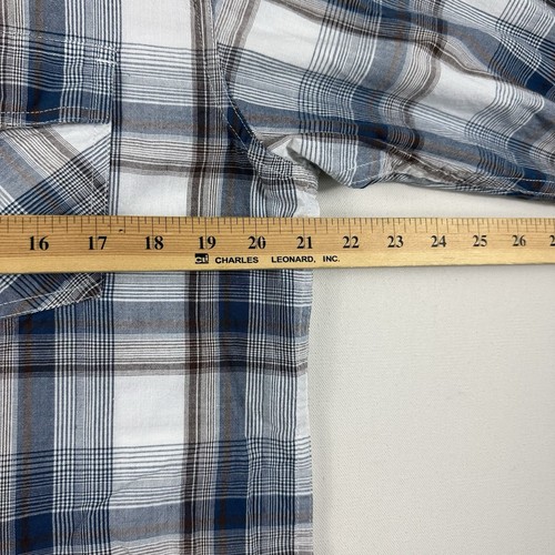 Ariat Shirt Mens Large Retro Fit Plaid Pearl Snap Buttons Western Chest Pocket - Picture 9 of 10