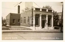 State Bank Steeleville IL Illinois EKC RPPC Photo Postcard COPY