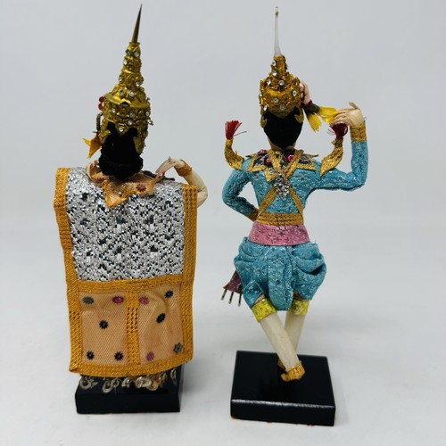 Thailand Dancers Couple M.R. DOLLS 2 Dolls Travel Souvenir Thailand Vintage - Picture 2 of 12