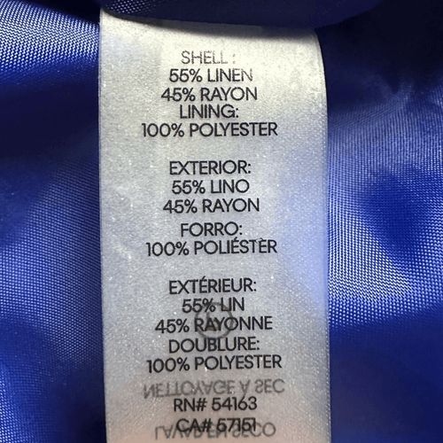 Calvin Klein Blazer Linen Rayon Blue Lined Womens Size 6 - Picture 8 of 8