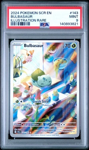 2024 POKEMON SCR EN-STELLAR CROWN ILLUSTRATION RARE #143 BULBASAUR PSA 9